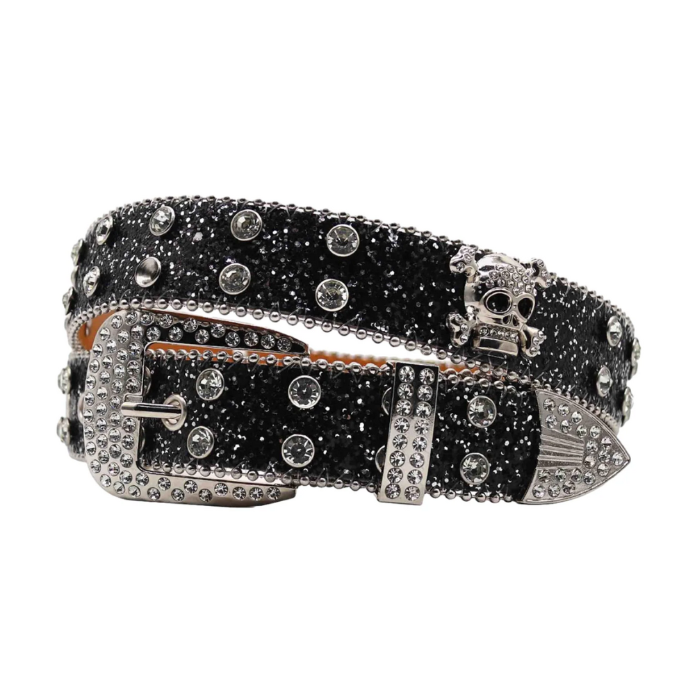 LoopStone Rhinestone Skull Belt