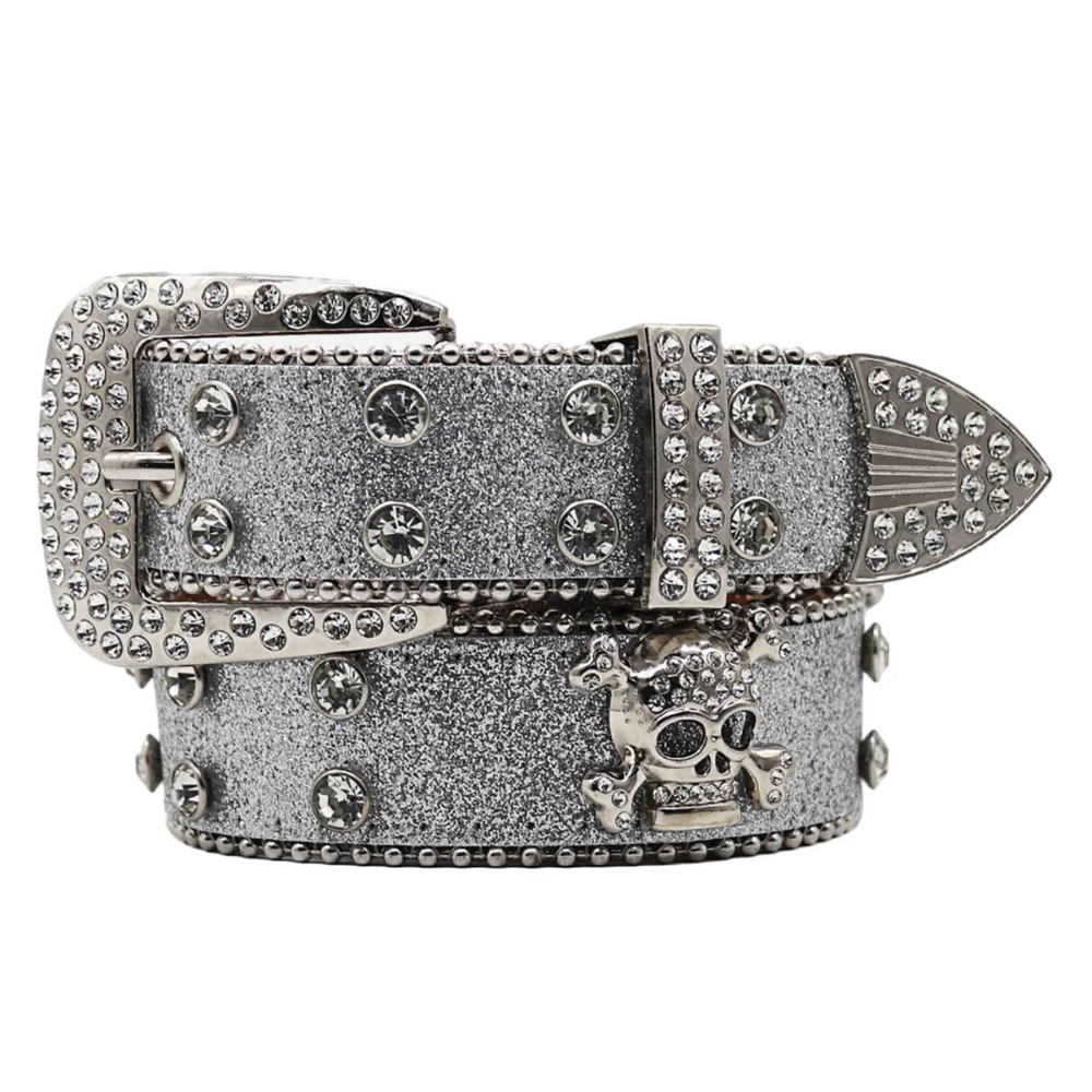 LoopStone Rhinestone Skull Belt