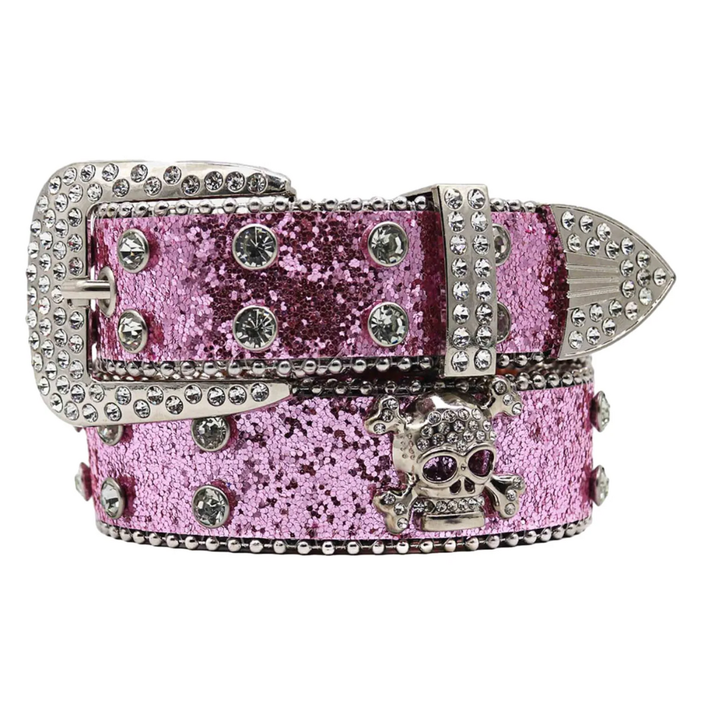 LoopStone Rhinestone Skull Belt