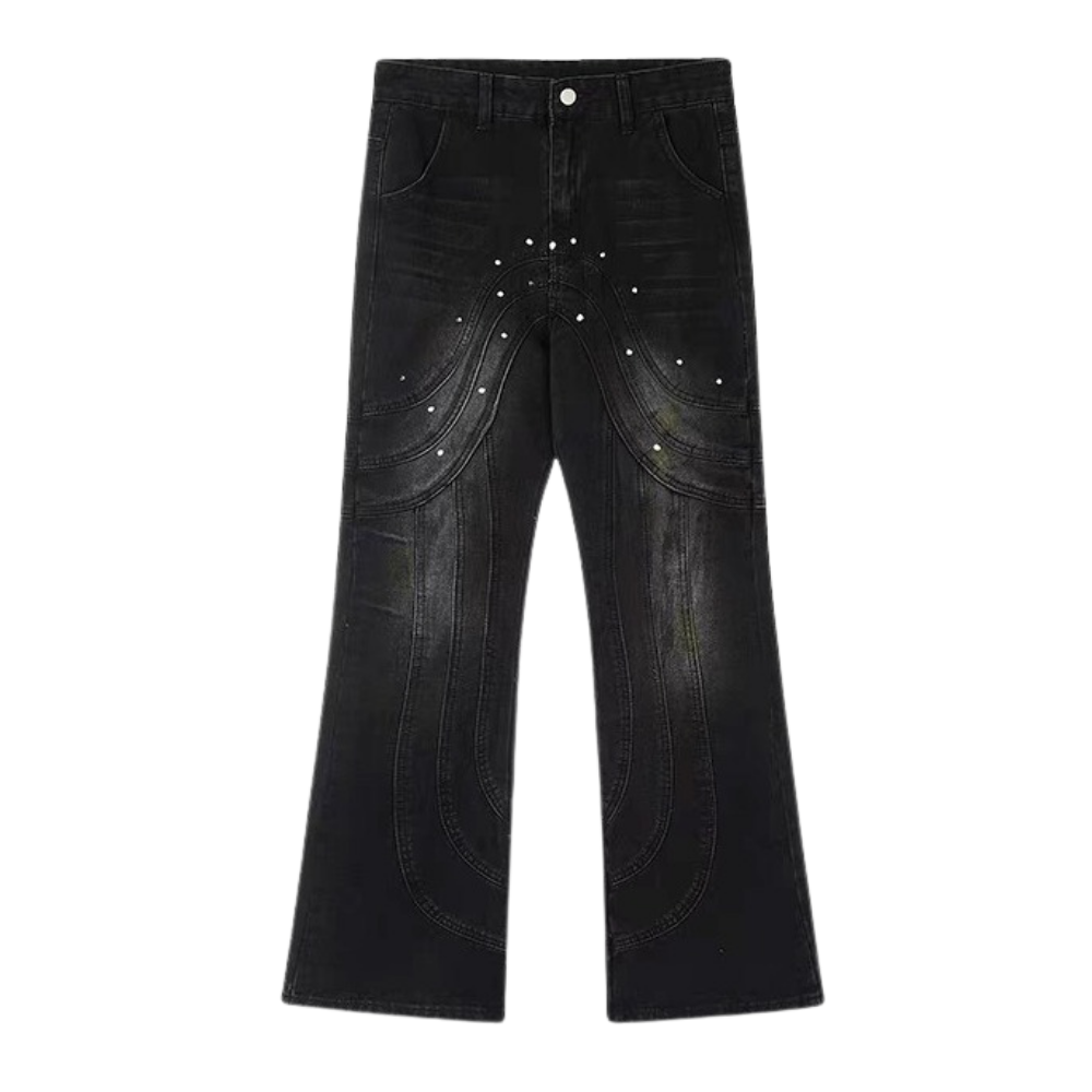 3D Cut Ink Splash Jeans