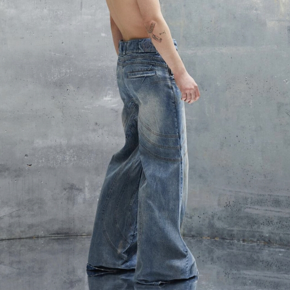 3D Cut Ink Splash Jeans