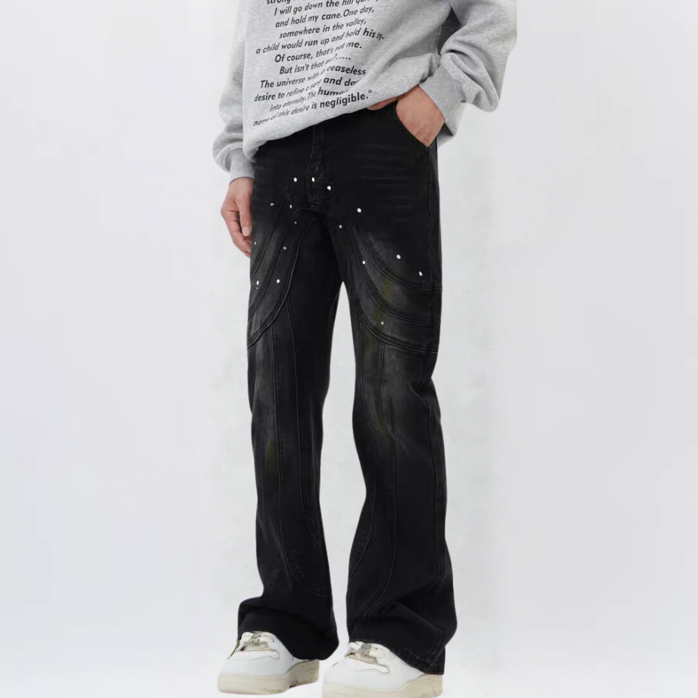 3D Cut Ink Splash Jeans