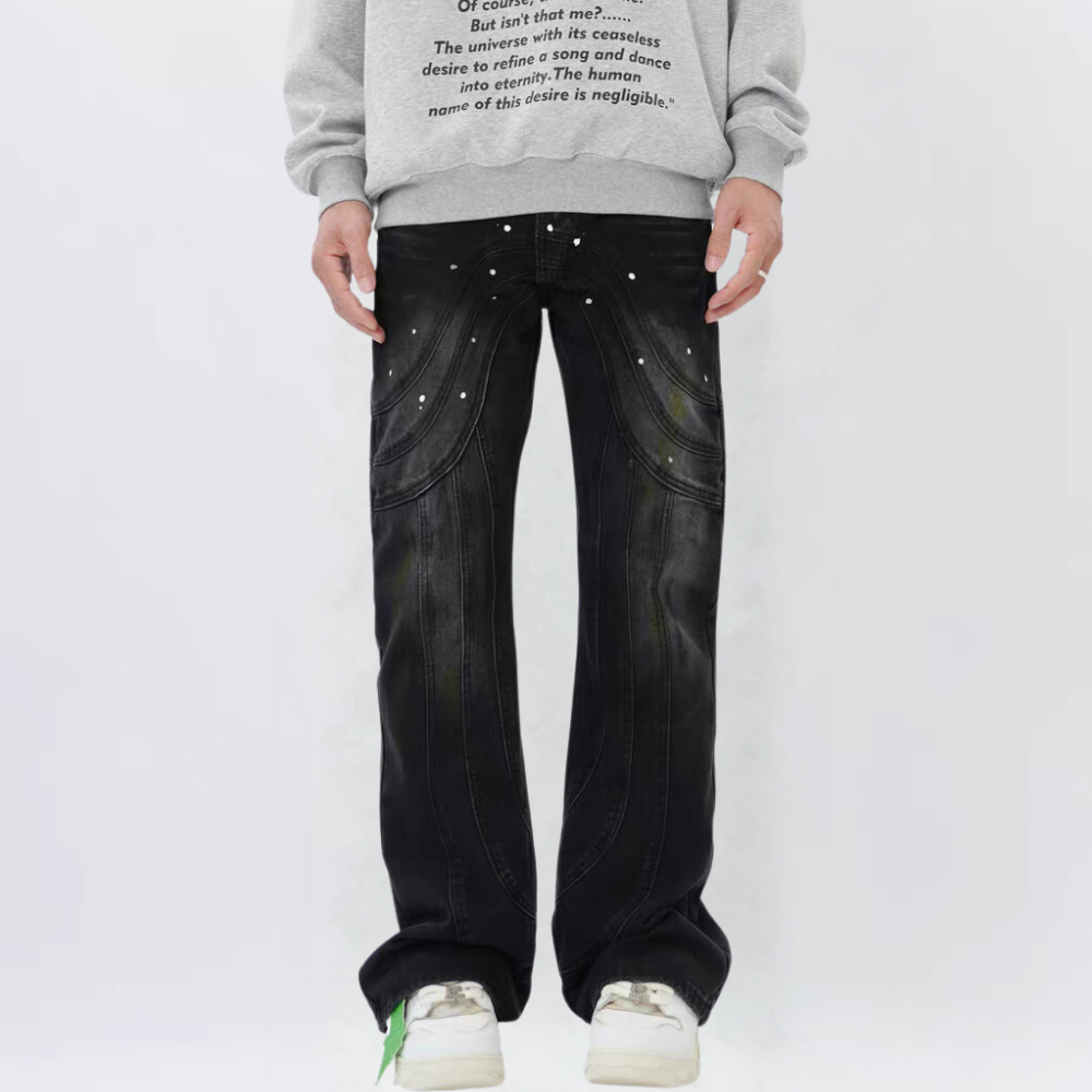 3D Cut Ink Splash Jeans