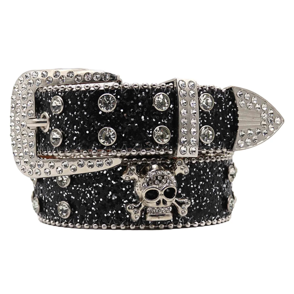 LoopStone Rhinestone Skull Belt