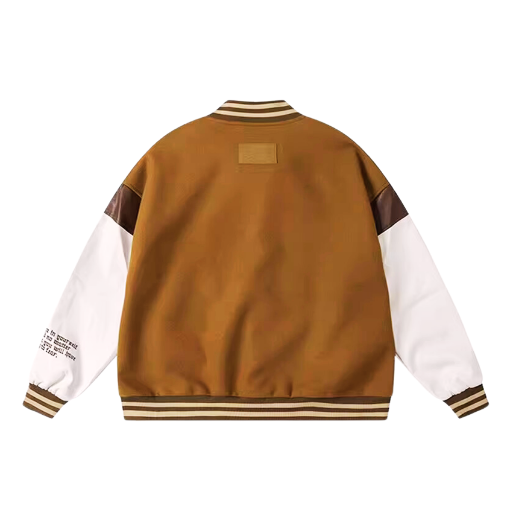 3D Embossed Lettering Suede Jacket