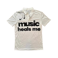 Unseen Echoes music heals me polo shirt