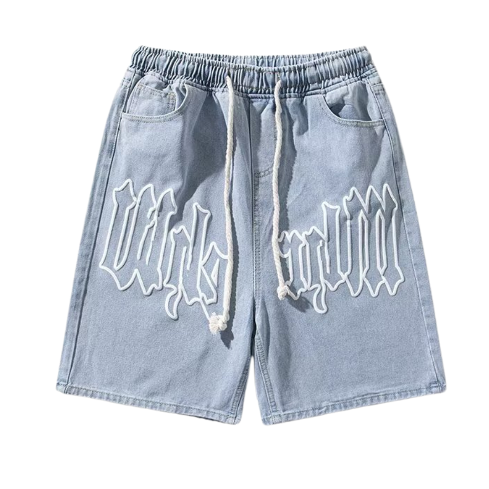 3D Letter Drawstring Shorts