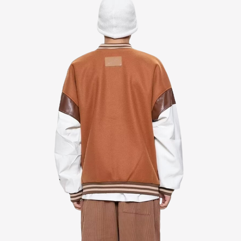 3D Embossed Lettering Suede Jacket