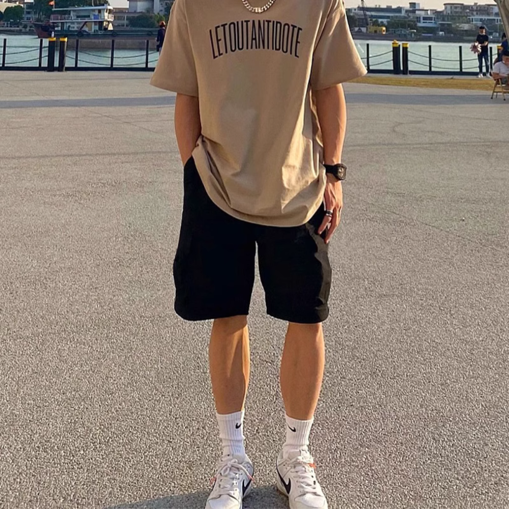 260g Solid Color Drawstring Shorts