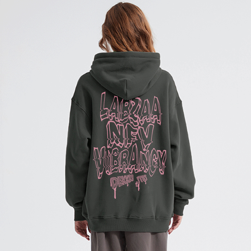 3D Letters Print Hoodie