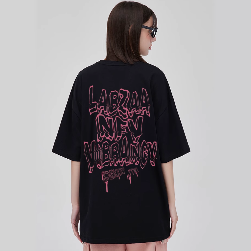 3D Letters Print T-shirt