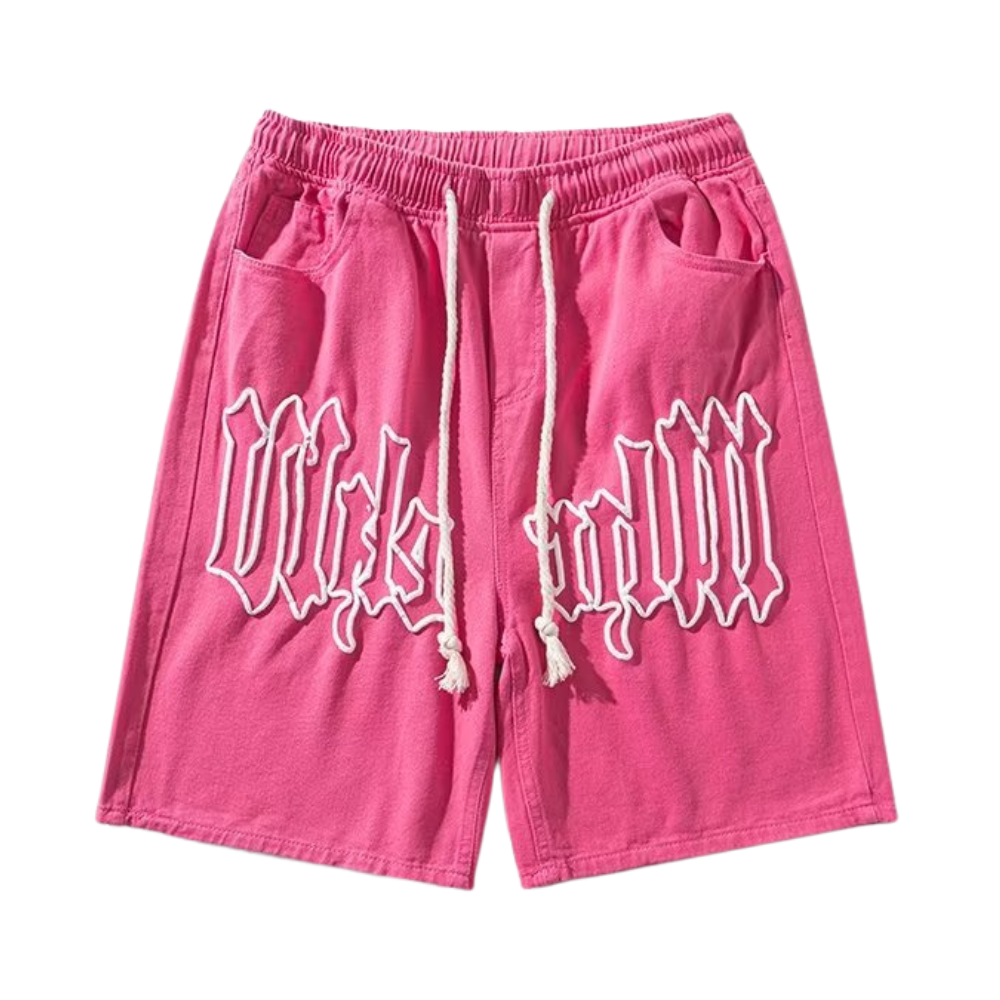 3D Letter Drawstring Shorts
