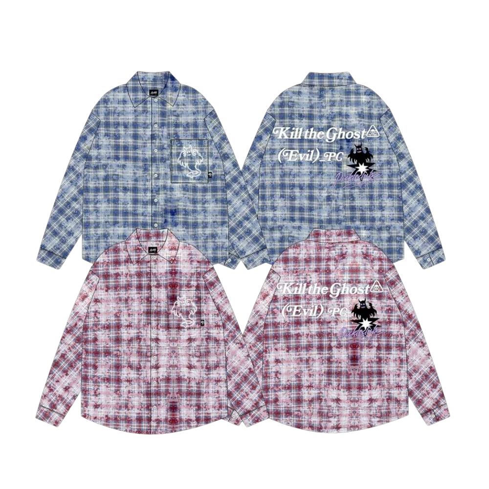 3D Devil Letters Embroidered Shirt