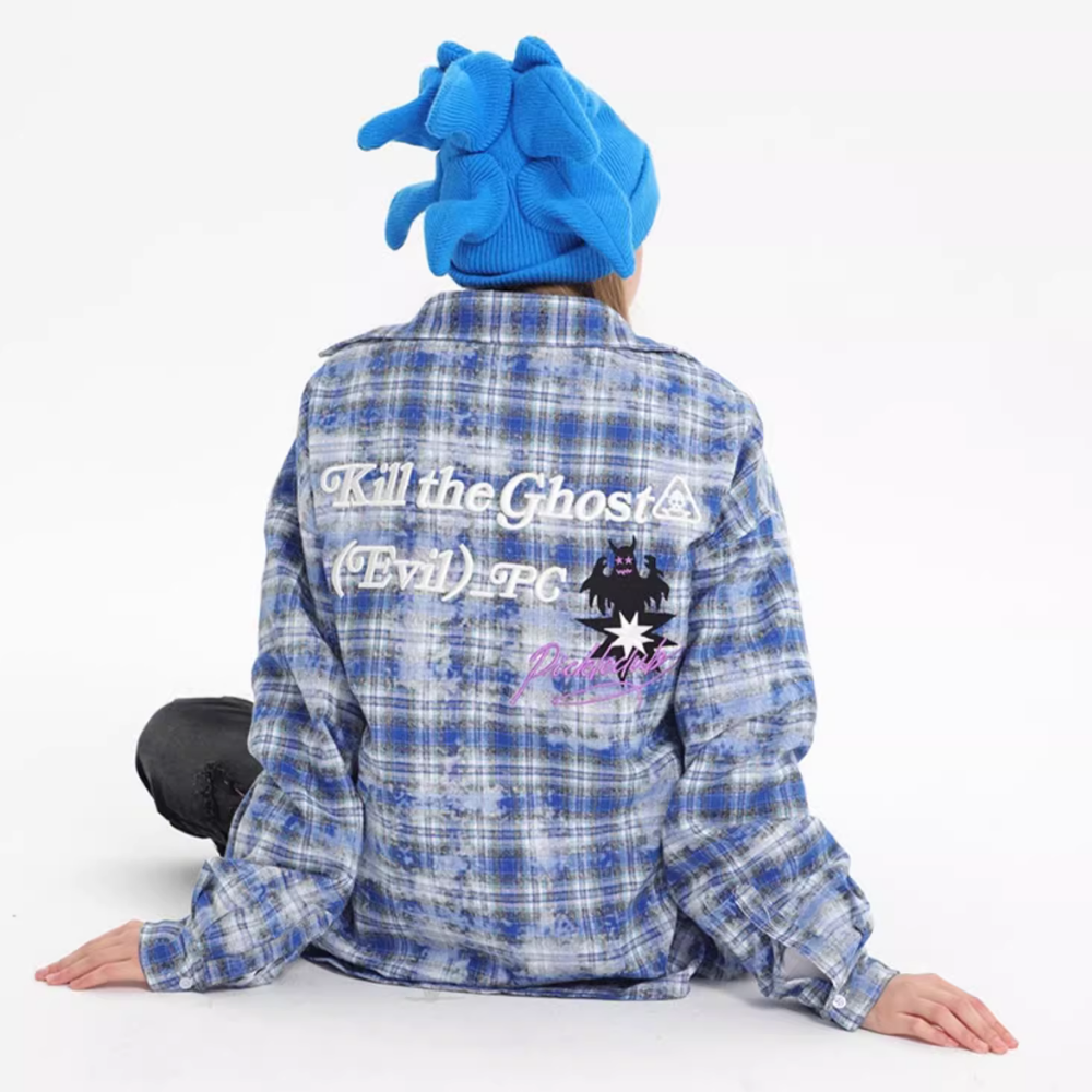 3D Devil Letters Embroidered Shirt