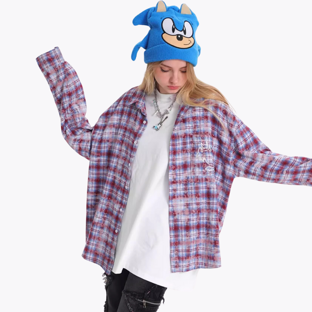 3D Devil Letters Embroidered Shirt