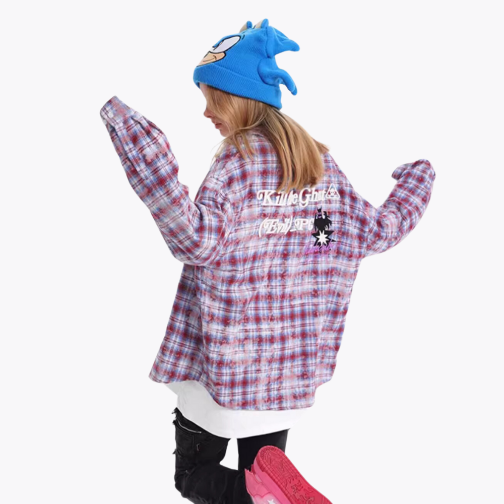 3D Devil Letters Embroidered Shirt