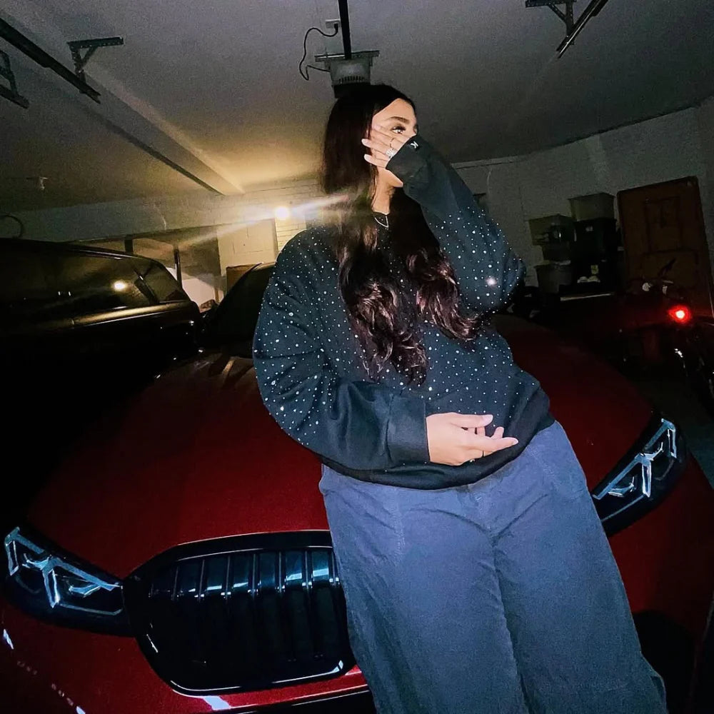 LoopStone Rhinestone All Over Hoodie