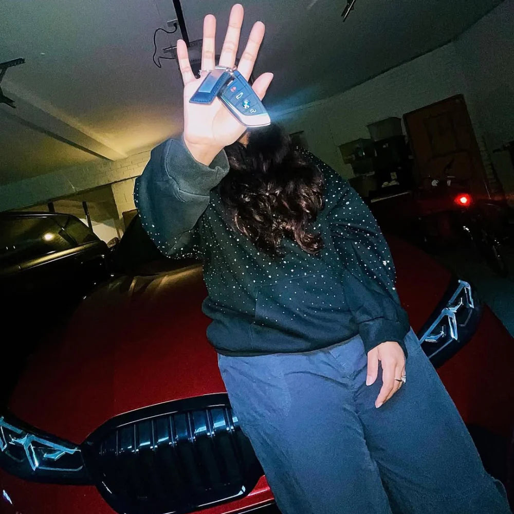 LoopStone Rhinestone All Over Hoodie