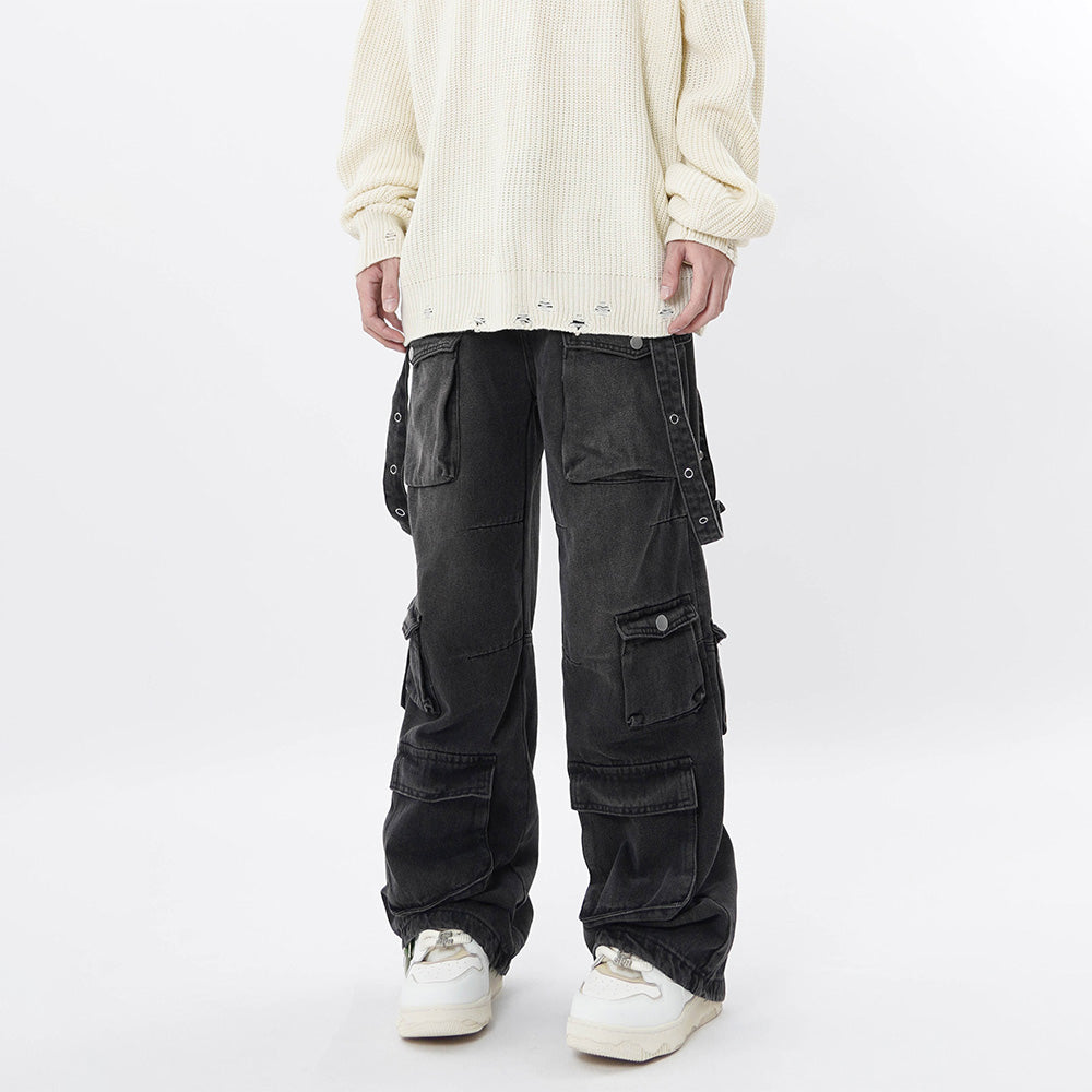 BAGGOUT Multi Pockets Baggy Cargo Jeans