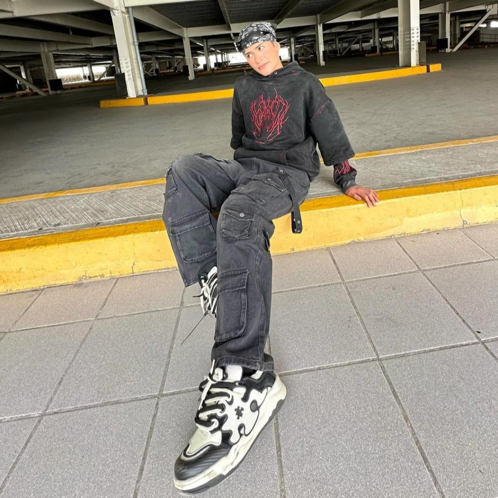 BAGGOUT Multi Pockets Baggy Cargo Jeans